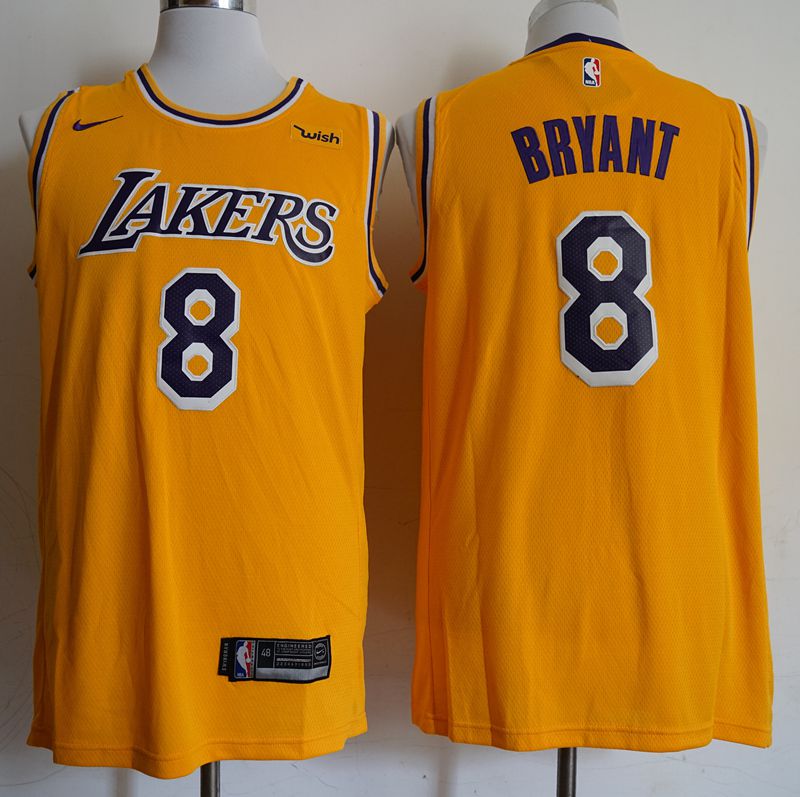 Men Los Angeles Lakers #8 Bryant Yellow Game Nike NBA Jerseys